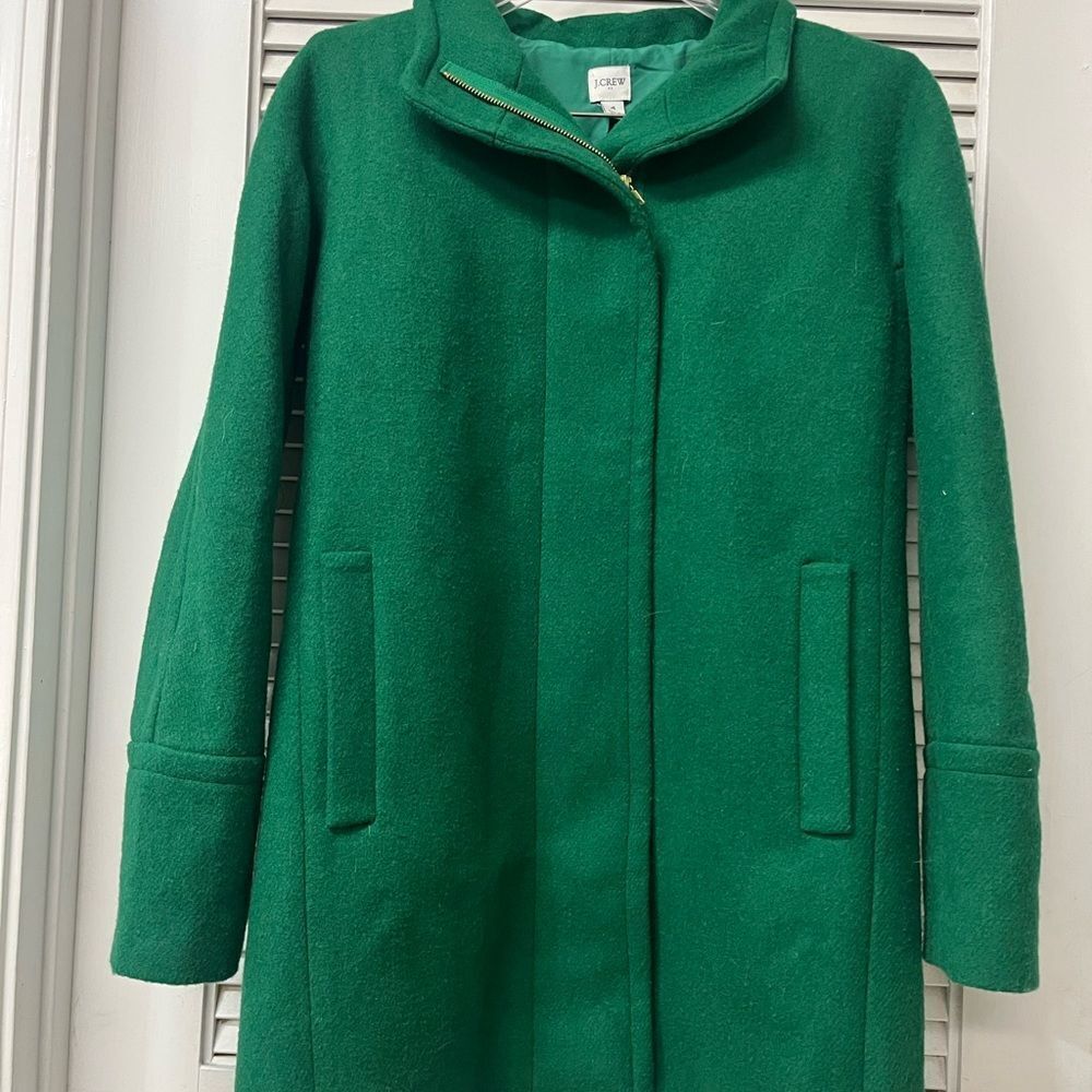 J. Crew ✨Emerald Green Trench Coat✨sz4✨EUC-like new